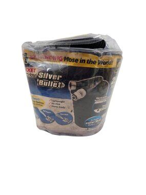 Pocket Hose Silver Bullet Expandable 25 Ft Garden No Kink Lightweight Garden